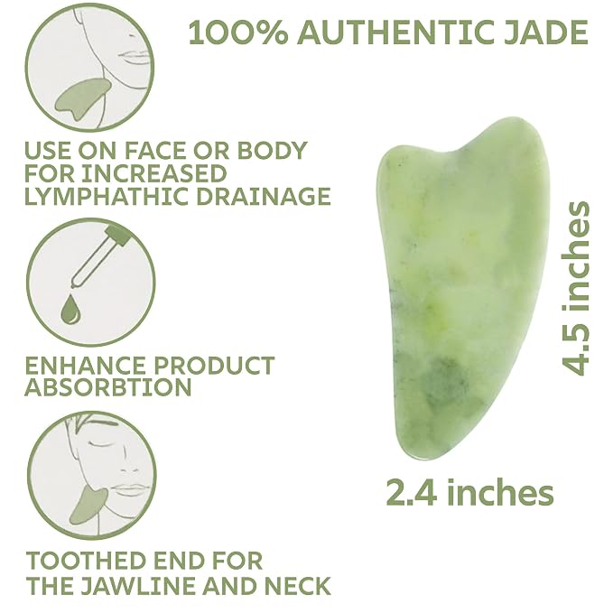 Daily Concepts Gua Sha Jade Facial Tool, Renews Skin By Increasing Blood Flow - Image 7
