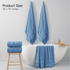 REDKISS 100% Cotton Bath Towels Set of 2, Extra Large Bath Sheets 35 X 70 Inches - Image 2