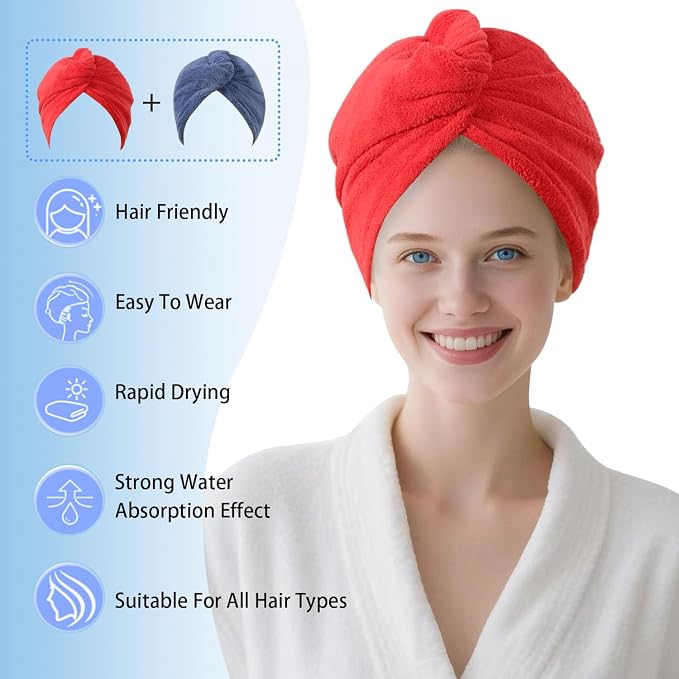Microfiber Hair Drying Towel Wrap - Image 2
