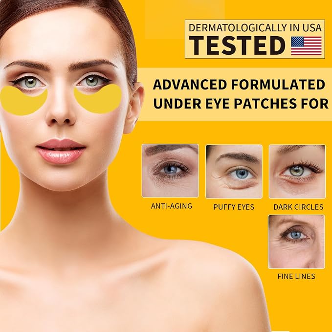 Under Eye Patches For Puffy Eyes 70PCS, 24K Gold Eye Mask For Dark Circles and - Image 2