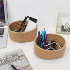 【2 Pack】ABenkle Small Woven Baskets, Tiny Oval Shallow Storage Baskets - Image 5