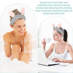 Cute Gray Rabbit Ears Headband Frog Eye Elastic to Wash Face - Image 7