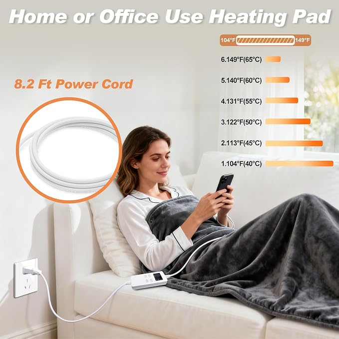 Extra Large Heating Pad for Back Pain Period Cramps Relief, King Size 59x27 - Image 2