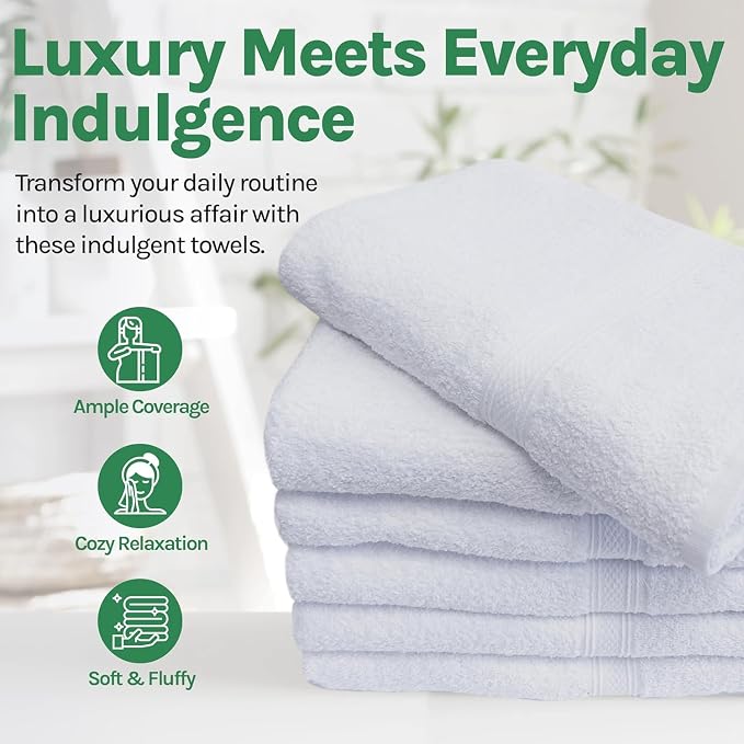 Towels N More 6 Pack 20"X40" Small Light Weight Gym Towels or Can be Used as - Image 3