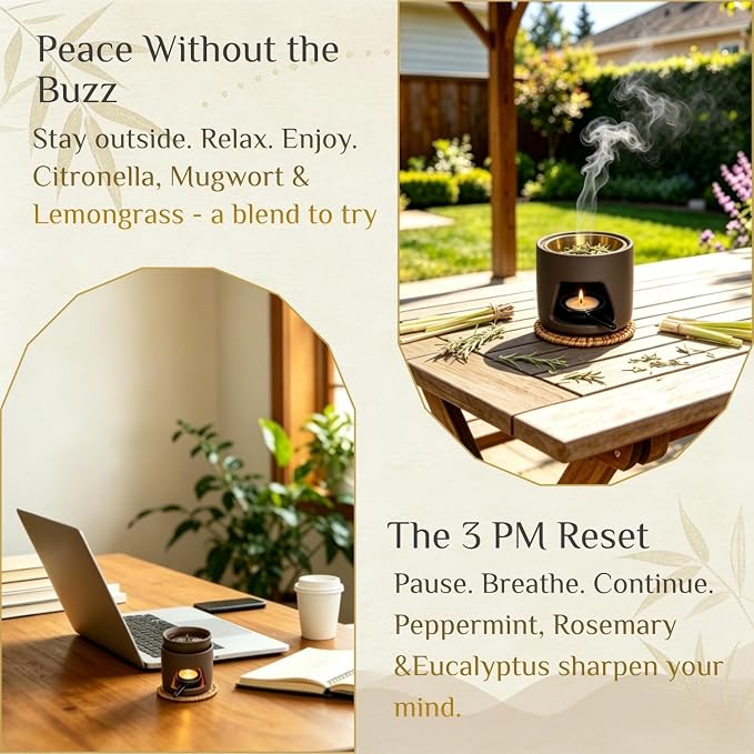 5 in 1 Incense Diffuser & Holder Set, Ceramic Aromatherapy Burner - Image 3