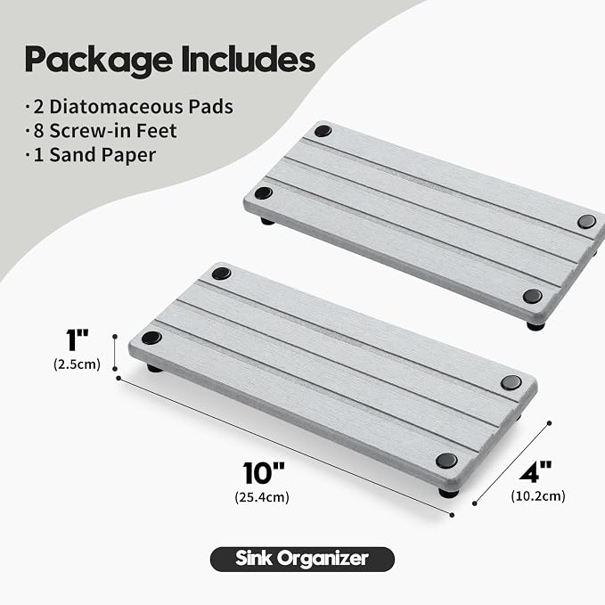 Razborci 2 Pack Fast Drying Water Absorbing Diatomite Stone Mat Tray - Image 2