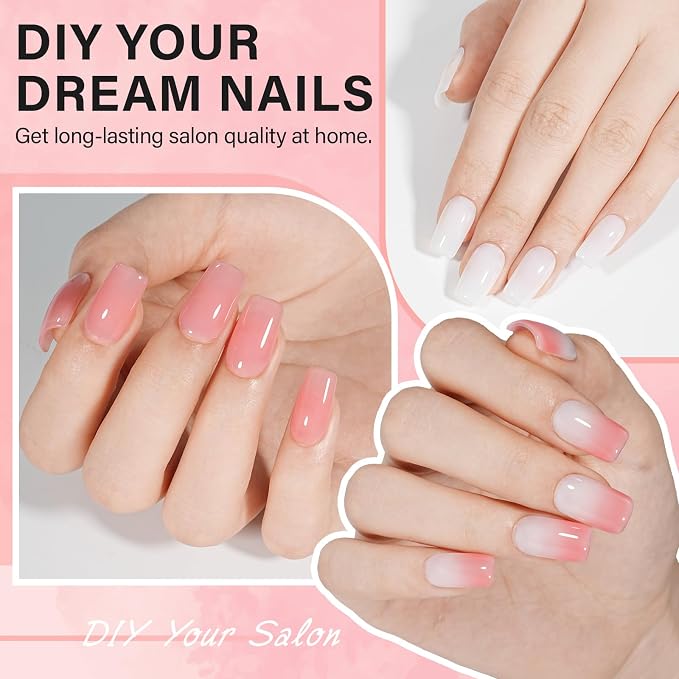 AILLSA Gel Nail Tips Kit Short Square Nail Tips 240pcs - Image 3