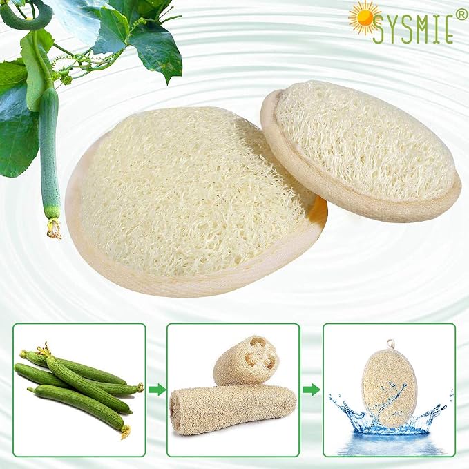 3 Packs Exfoliating Loofah Sponge Pads, Large 5”x 7”-100% Natural Luffa and - Image 3