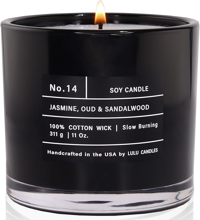 Lulu Candles | Jasmine, Oud & Sandalwood | Luxury Scented Soy Jar Candle | Hand by LULUCANDLES