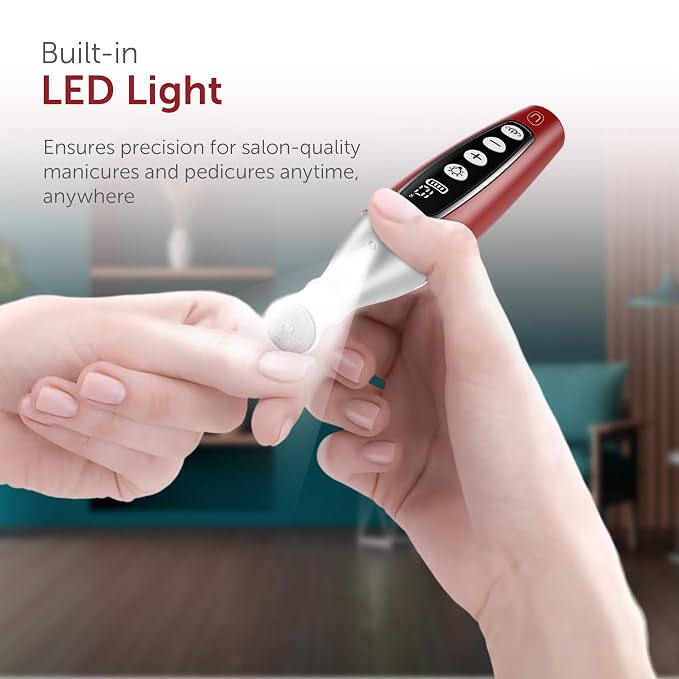PediLux Pro Professional Manicure Pedicure Kit, Cordless Electric Nail File - Image 6