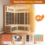 OUTEXER Sauna Corner Saunas for 4-5 Person 240V Home Indoor Canadian Hemlock - Image 5