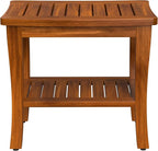 Large Teak Wood Shower Bench Stool - Image 9