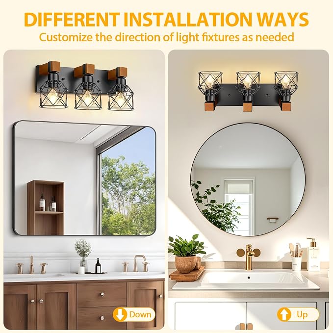 3-Light Farmhouse Vanity Lights - Image 5