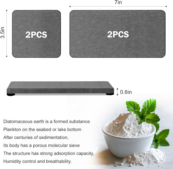 4PCS Water Absorbing Stone Tray - Image 6