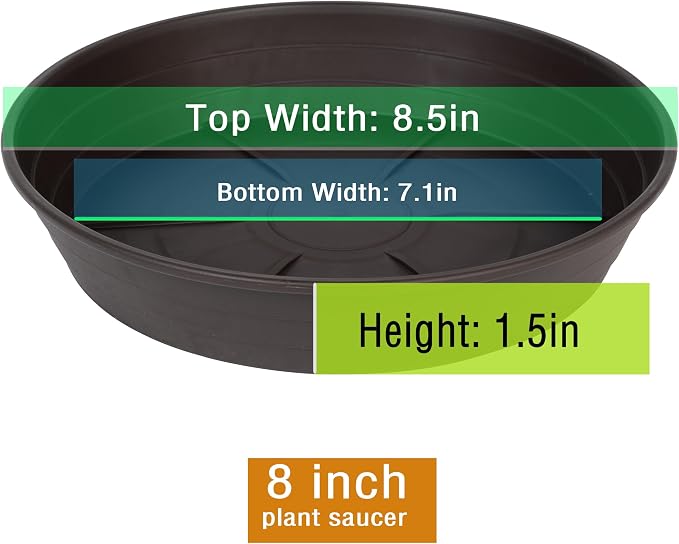 Plant Saucer 8 Inch 4 Pack 6 8 10 12 14 16 18 20 25, Plastic Plant Trays - Image 2