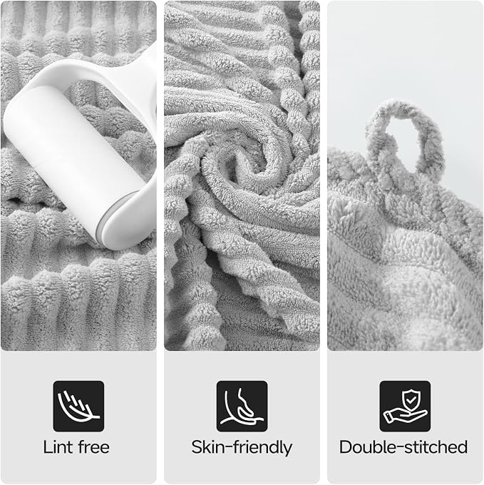 REDKISS Gray Bath Towels Set 8 Piece - Image 6