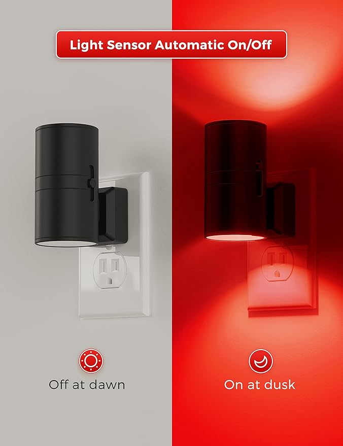 L LOHAS LED Red Night Light, Night Lights Plug into Wall, LED Night Lights - Image 4