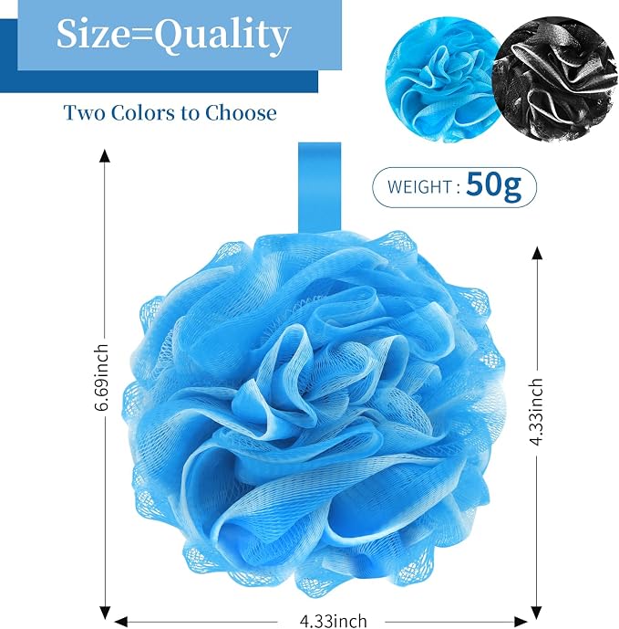 FARMOGA Bath Loofah Sponge Back Scrubber Shower Sponge Soft Mesh Exfoliator - Image 2