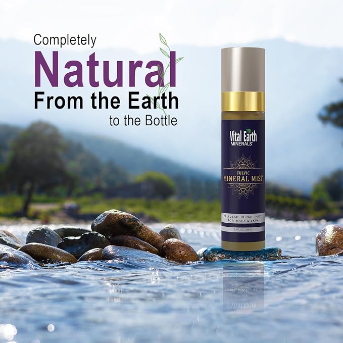Vital Earth Fulvic Mineral Facial Mist, Travel-Friendly – Anti-Aging Face & - Image 5