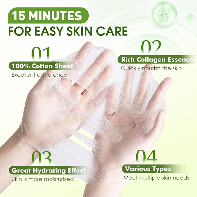 KONEUK 27 Pack Collagen Sheet Face Masks Skincare - Image 2