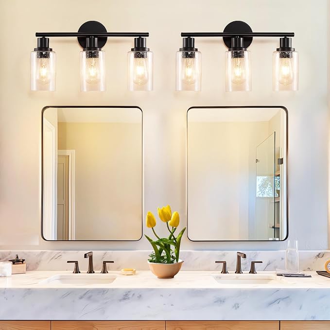 DLLT 3-Light Bathroom Light Fixtures: Black Modern Vanity Lights - Image 5