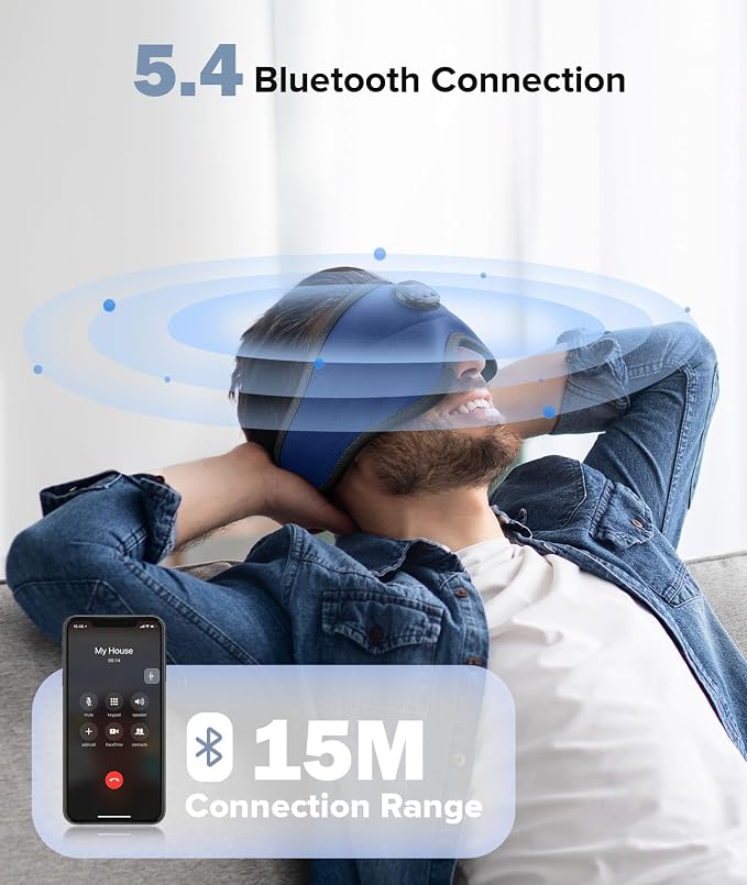 TOPOINT Sleep Mask with Bluetooth Headphones, 3D Eye Mask - Image 4