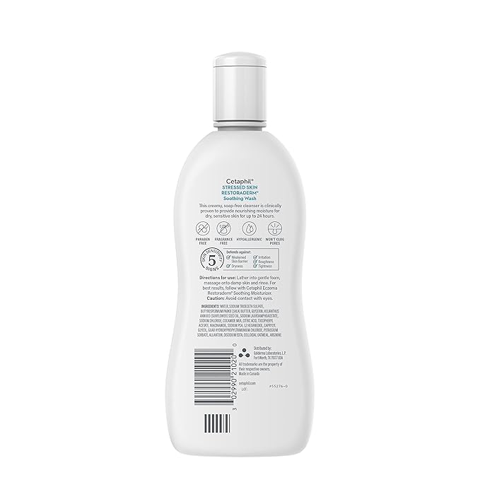 Cetaphil RESTORADERM Soothing Wash, 10 fl oz, Soothes Dry, Stressed Skin - Image 5