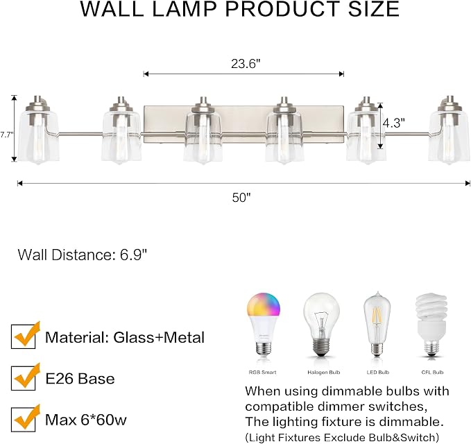 SOLFART 6 Light Bathroom Lights - Image 5