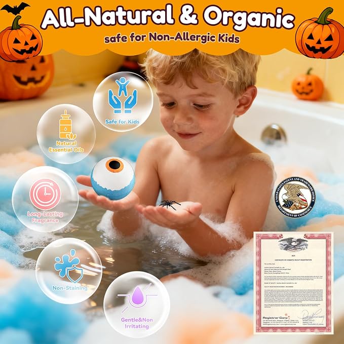 Halloween Bath Bombs for Kids Gifts: 9 Pcs Eyeball Bath Bomb - Image 2