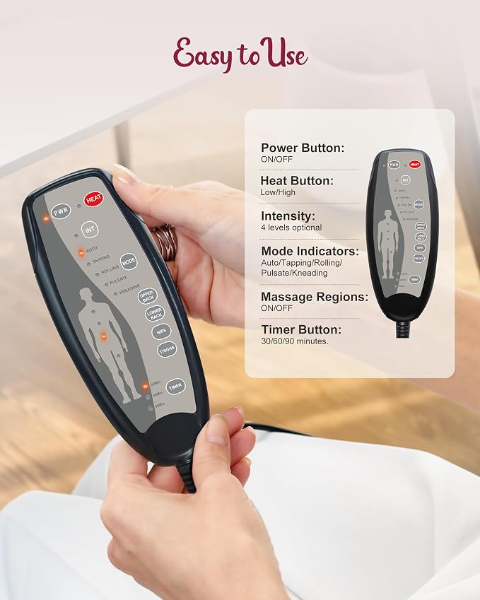 Vibraiton Back Massager for Chair, Massage Seat Cushion, Back Massage Pad - Image 4