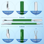 GA&EN 2PCS Metal Dark Green Cuticle Pusher and Cutter Remover Salon Quality - Image 2