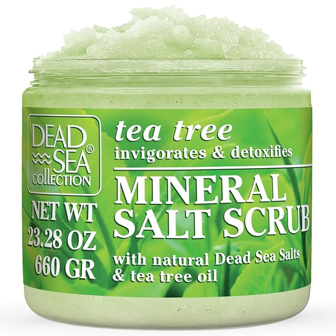 Dead Sea Collection Tea Tree Salt Scrub – Exfoliating Body Scrub by DeadSeaCollection