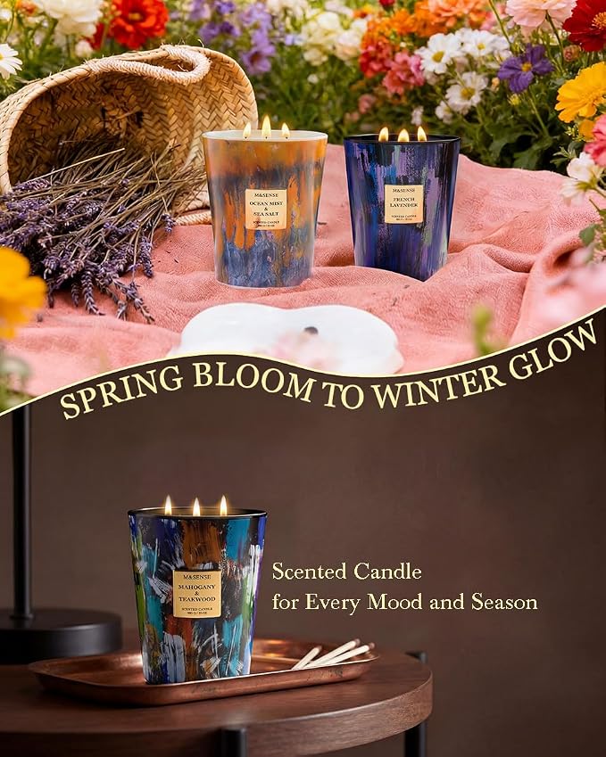 M&SENSE Wild Lavender Large Jar Scented Candle, 35oz 150H Non-Toxic Natural Soy - Image 5