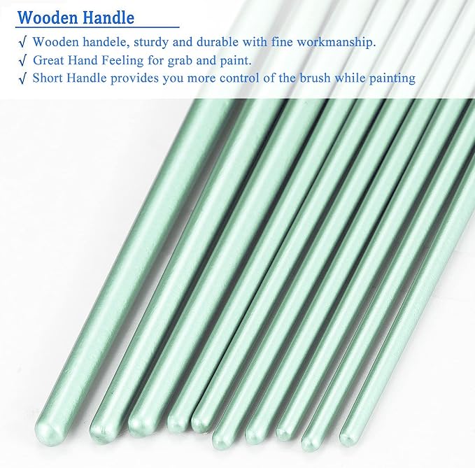 BOSOBO Paint Brushes Set, 4 Pack 40 Pcs Round Pointed Tip Paintbrushes Nylon - Image 5
