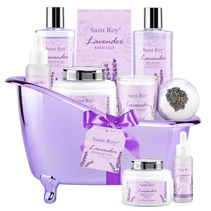 Mothers Day Gifts for Women, Lavender Bath and Body Gift Basket, Spa Kit for - Image 9