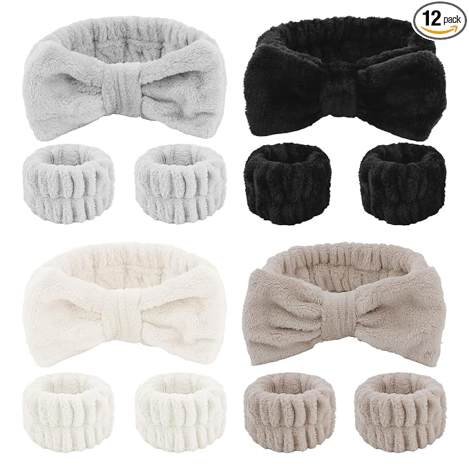 CIEHER 12 PCS Makeup Headband for Women Wrist Washband Scrunchies Cuffs for by CIEHER