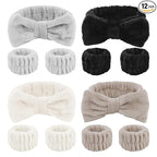 CIEHER 12 PCS Makeup Headband for Women Wrist Washband Scrunchies Cuffs for by CIEHER