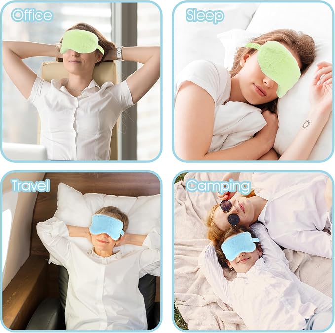 2 Pcs Plush Leopard Eye Mask Soft Sleeping Blindfold Eye Cover Comfortable - Image 6