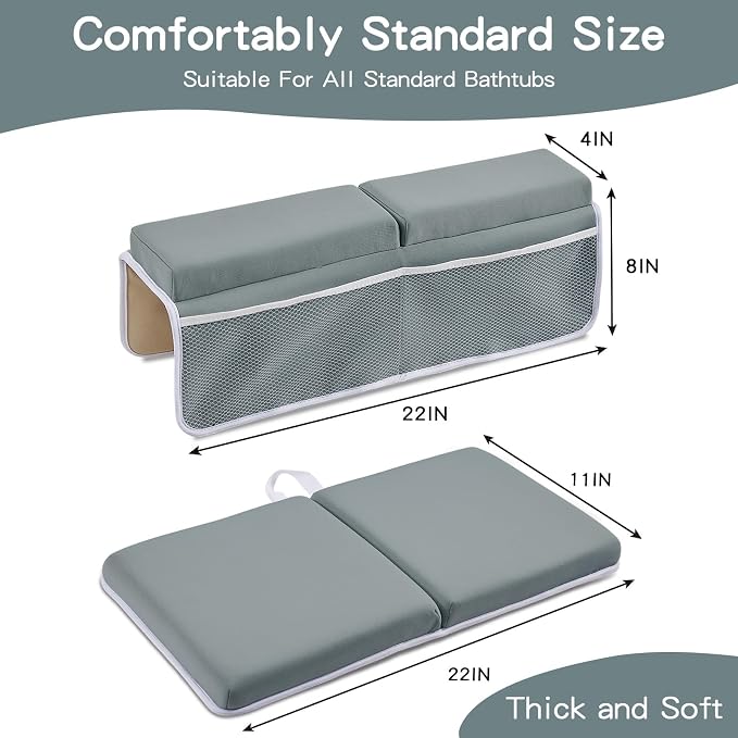 Baby Bath Kneeler and Elbow Rest Pad Set, Bath Kneeling Pad Thick Soft Quick - Image 4