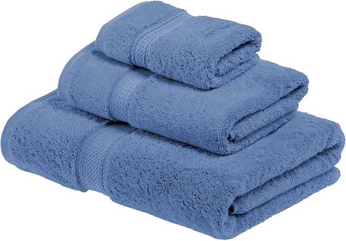 SUPERIOR Egyptian Cotton Pile 3 Piece Towel Set, Includes 1 Bath, 1 Hand - Image 2