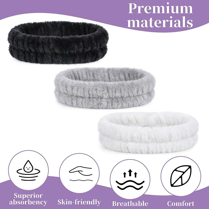 JJUNW 3Pcs Make Up Headband, Spa-Headbands, Hair Headbands - Image 4