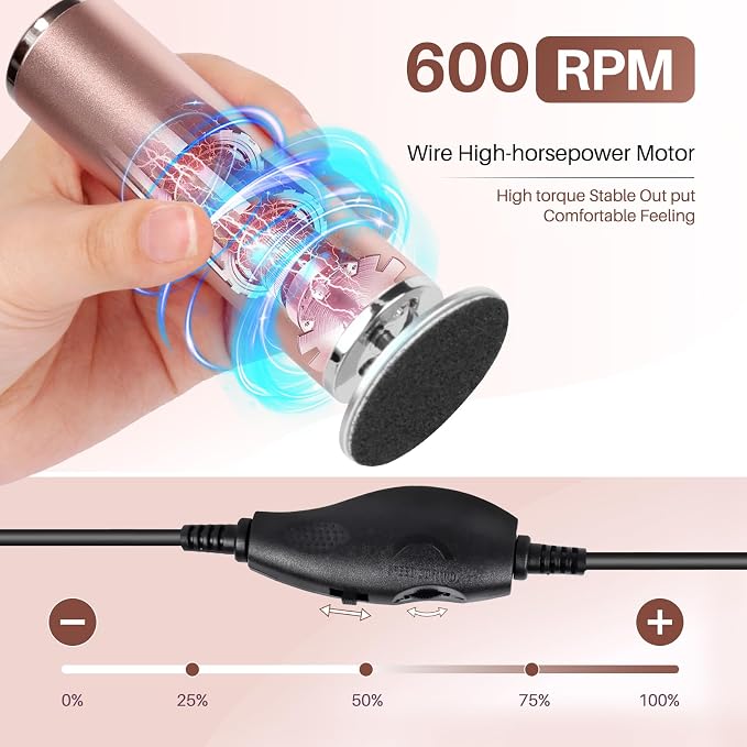 Electric Foot File Remover Callus: Profesional Pedicure Tool - Image 2