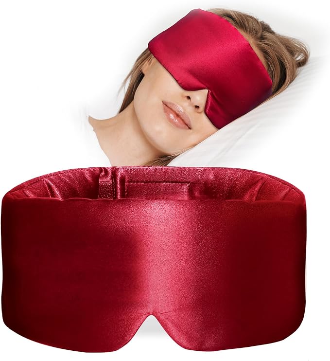 100% Mulberry Silk Sleep Mask, Large Eye Cover by Atreebay