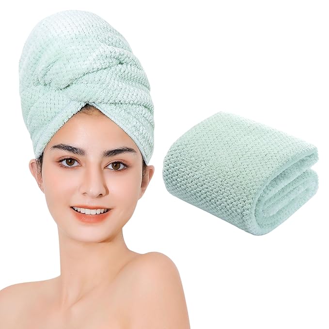 Microfiber Hair Towel Quick Dry Hair Towel Hair Drying Towels Suitable by LAOJBABA