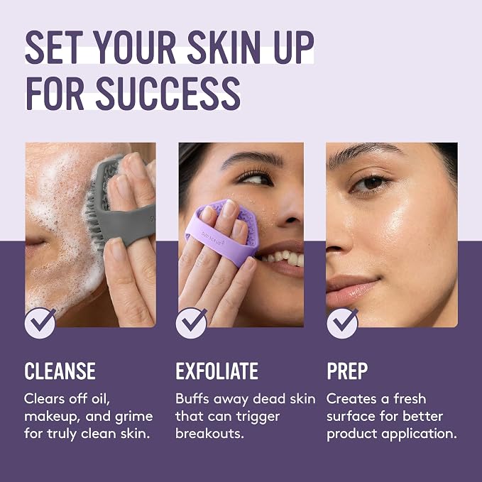 Sud Scrub® Antimicrobial Silicone Face Scrubber, 1 Pack, Gentle Face Exfoliator - Image 5