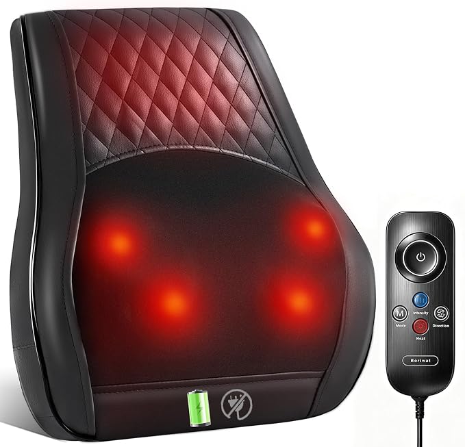 Boriwat Shiatsu Back Massager for Pain Relief Deep Tissue-Movable Electric Neck by Boriwat