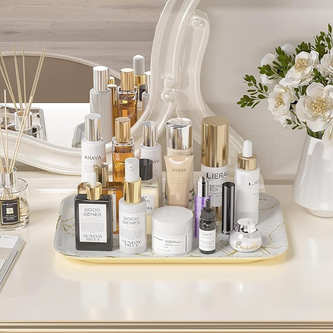 Weenson Bathroom Vanity Tray for Makeup Jewelry Candle Perfume Decor Toilet Tank - Image 3