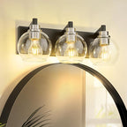 Bathroom Light Fixtures, 3-Light Black and Brushed Nickel Bathroom Vanity Light - Image 7