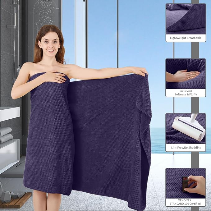 8 Piece Bathroom Towel Set |2 Oversized Large Bath Towels Sheet, 2 Hand Towels - Image 4