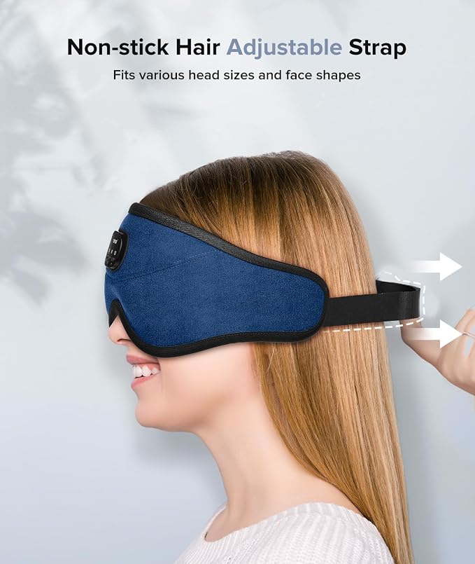 TOPOINT Sleep Mask with Bluetooth Headphones, 3D Eye Mask - Image 7